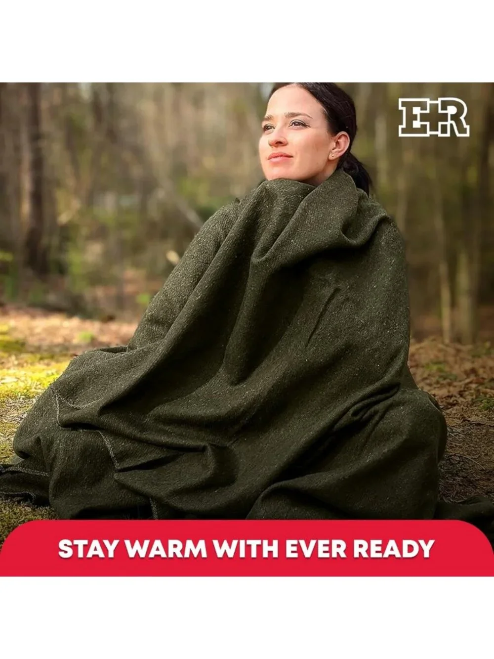 Warm Fire Retardant Survival Blanket - Heavy-Duty 80% Wool, 66